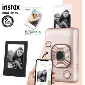 Resim Fujifilm Instax Mini Liplay Hybrid Blush Gold Fotoğraf MAKINESI-10LU Mini Film ve Çerçeve 