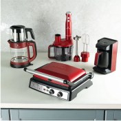 Resim Kırmızı Elektrikli Çeyiz Seti, Zarif ve Modern Tasarım, Hızlı ve Güçlü Performans 