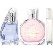 Resim Avon Perceive Kadın Parfüm EDP 50 ML + Pur Blanca Kadın Parfüm EDT 50 ML + Wish of Love Kadın Parfüm EDT 50 ML 