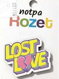 Resim Notpa Rozet Ahşap Lost Love - 3 Adet Çok Renkli 