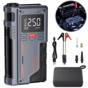 Resim EZERE ST-9631 Pro Tasinabilir Göstergeli Araç Lastik Sisirme Ve Starter Akü Takviye Seti SIYAH 