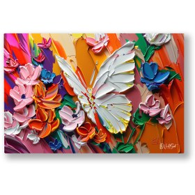Resim Kelebek Çiçek - 60x40 