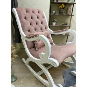 Resim Asedia Rustik Lake Natura Pembe Sallanan Sandalye Dinlenme Emzirme Baba Tv Okuma Uzanma Koltuğu 