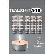 Resim ModaCar Tealight Mum 50 Adet - Kokusuz Dekoratif Mum 