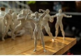 Resim WaveOra Fitnessman Kas Heykeli – Vücut Geliştirme Temalı Dekor Beyaz-14 x 12 