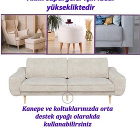 Resim Ahşap Ayak 15 Cm 4'lü Set M8 Civatalı Bağlantı Aparatlı Dolap Mobilya Koltuk Kanepe Destek Ayağı Aya Diğer 