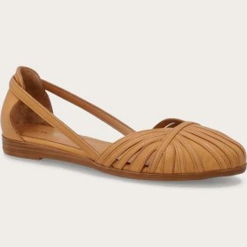 Resim Caramello Sandalet Kadın 03m4 Frau Leather Caged Ballet Flats Wıth Thın Straps Turuncu 
