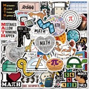 Resim 60 Adet Matematik Çıkartması Paketi - Dizüstü Bilgisayarlar, Su Şişeleri ve Daha Fazlası için Komik Matematik Temalı Etiketler | Matematik Meraklıları, Kadınlar ve Erkekler İçin Eğlenceli Hediyeler | Dayanıklı Kağıt Malzeme, Dizüstü Dekorasyonlar | Zeki Çıkartmalar | Dayanıklı Kağıt Stickerlar 