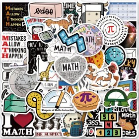Resim 60 Adet Matematik Çıkartması Paketi - Dizüstü Bilgisayarlar, Su Şişeleri ve Daha Fazlası için Komik Matematik Temalı Etiketler | Matematik Meraklıları, Kadınlar ve Erkekler İçin Eğlenceli Hediyeler | Dayanıklı Kağıt Malzeme, Dizüstü Dekorasyonlar | Zeki Çıkartmalar | Dayanıklı Kağıt Stickerlar 