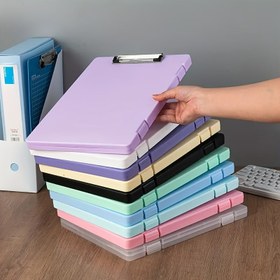 Resim 1 adet A4 Plastik Düzenleyici Klipsli - Sınav Belgeleri, Müzik Notaları ve Ofis Düzeni için Çok Fonksiyonlu Yazma Padı, Dayanıklı Keten Malzeme, Öğrenciler ve Profesyoneller için İdeal, Ofis Malzemeleri | Renkli Düzenleyici | Dayanıklı Keten Düzenleyici, Masa Düzenleyici 