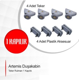 Resim Artemis Duşakabin Teker Rulman Makara 1 Kapılık 