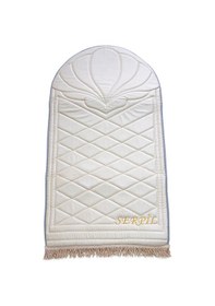 Resim İsme Özel Nakışlı Kapitone Süngerli Yumuşak Seccade - Krem Krem 