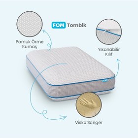 Resim FOM Tombik Full Ortopedik Masaj Etkili Konforlu Visco Yastık, Ortopedik 60 x 40 x 13 Beyaz 