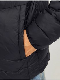Resim Jack & Jones Erkek Kapüşonlu Şişme Mont - 12258441 Gri 