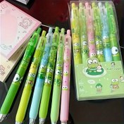 Resim 6 adet Sanrio Karikatür Yüksek Çözünürlüklü Büyük Gözlu Kurbağa Kalemi Sınırlı Baskı Siyah 0.5 Bası Kalemi, Erkek-Kadın Hafif Kuruyan Sevimli Tasarım Ofis ve Okul Kullanımı için 
