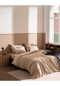 Resim Madame Coco Ruben King Size %100 Pamuk Ranforce Baskılı Nevresim Takımı - Bej 8684427295489 Ekru 