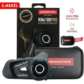 Resim Knmaster KN6100 PRO Motosiklet Kask Interkom Bluetooth Intercom Kulaklik Seti 