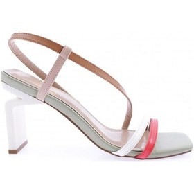 Resim Dgn K9002 Kadin Küt Burun Çapraz Bantli Topuklu Sandalet K9002-1748-R2399 Çok Renkli 