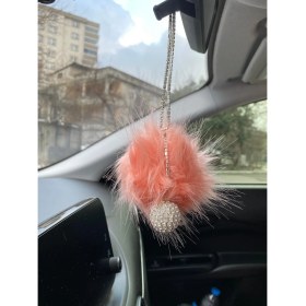 Resim Mini Disko Toplu Tuylu Ponpon Dikiz Ayna Susu Rose Gold 