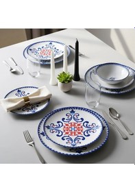 Resim Güral Porselen Atina 24 Parça Yemek Takımı 8621 Mavi 