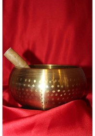 Resim Pirinç Meditasyon Çanı Yoga Çanı Tibet Çanağı Singing Bowl 14 Cm 