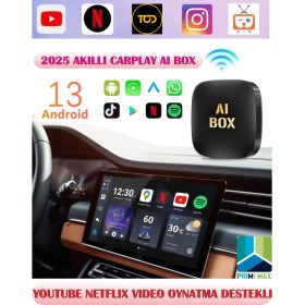 Resim Carplay Akıllı Multimedya Kutusu Android 13 16GB Kablosuz Carplay Ai Box Youtube Netflix Google Playstore Wifi 