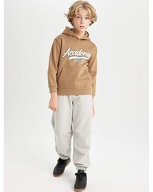 Resim DeFacto Erkek Çocuk Kapüşonlu Cepli Baskılı Kalın Sweatshirt C9806A824WNBN315 