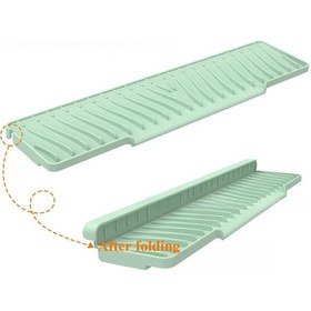 Resim Cloudstore Light Green 1 Adet Katlanır Silikon Lavabo Sprey Koruması Ve Drenaj Pedi 