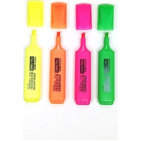 Resim 4'lü Neon Renk İtalyano Fosforlu Kalem Ergonomik Tasarım Kolay Kullanım Fosforlu İşaret Kalemi Diğer 