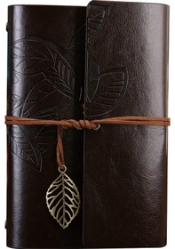 Resim Universal Büyük Yaprak Desenli Deri Defter 