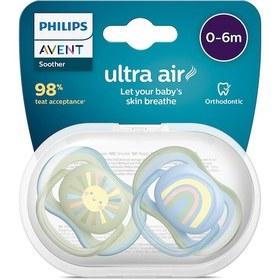 Resim Philips Avent Ultra Air Emzik 0-6 Ay, 2'li Paket, Erkek Renkli 