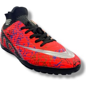 Resim Laliga Çoraplı Airboom Halısaha Ayakkabı Turkuaz Mor Desenli 