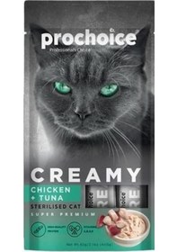 Resim Pro Choice Creamy Kediler İçin Tavuklu Ton Balıklı Sıvı Kedi Ödülü 4 x 15 G 