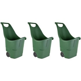 Resim Omnipazar So-baha Tekerlekli Bahçe Düzenleme Arabası 50 Lt Yeşil 3 Adet 