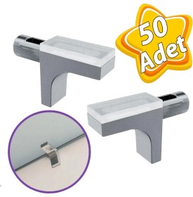 Resim Glaswen Raf Pimi Düz Vantuzlu Cam Ahşap Metal Raf Tutucu Çivisi Mobilya Dolap Pimi (50 Adet) 