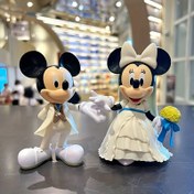 Resim 2 Adet Resmi Lisanslı Disney Düğün Mikki ve Mini Fare Figürleri - Bukleli ve Yüzüklü Plastik Koleksiyon Dekoru, Oturma Odası, Yatak Odası İçin Ev Dekorasyonu, Araba Sergisi için Mükemmel Düğün, Sevgililer Günü, Yıl Dönümü Hediyesi, Büyüleyici Tasarım, Detaylı İşçilik, Karmaşık Detaylar 