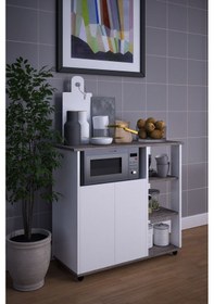 Resim Bozlale Mikro Dalga Fırın Dolabı 2 Kapaklı Çok Amaçlı Dolap 