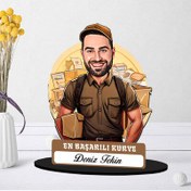 Resim Kişiye Özel Erkek Kuryeye Hediye Karikatürlü Biblo 