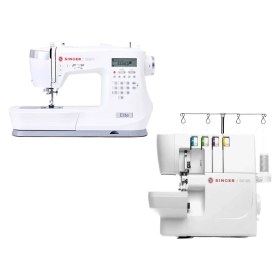 Resim Singer Elite CE677 Elektronik Dikiş Makinesi ve Singer S0105 Overlok Makinesi Avantajlı Paket 