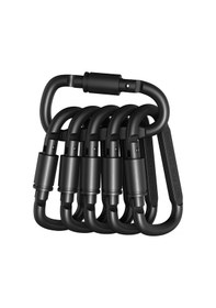 Resim Ximistore9 Alüminyum D Tipi Kayar Kilitli Dağcı Kanca - Hafif, Dayanıklı, 6 Adet Siyah Paket 