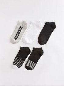 Resim LC Waikiki Timeless Clothing & Zamansız Seçimler Çizgili Erkek Çocuk Patik Çorap 5'li 
