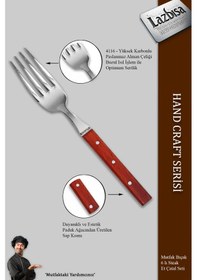 Resim Hand Craft Serisi 6 Parça Steak Et Kahvaltı Yemek Çatalı Mft-2547 Diğer 