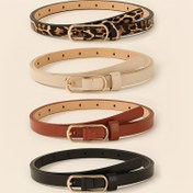 Resim 4 adet Kadın Moda Kemerleri, Kare Tokalı Basit ve Çok Yönlü, Kotlar, Elbiseler, Günlük Giyim, Parti, Düğün, Rahat Kıyafetler için Uygun, Ortalama Boyut, Döküm Toka, Paneller, Leopar Desenli, Ortalama Boyut Toka, Rahat Kıyafetler Kemerleri | Leopar Desenli Kemerler | Şık Kemer 