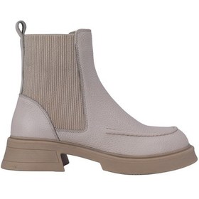 Resim Albini 2610087 Hakiki Deri Kadın Chelsea Bot Bej 