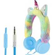 Resim Powermaster 3.5 Mm Jack Kablolu Peluş Unicorn Kulaküstü Kulaklık AH-007 