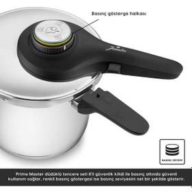 Resim Jumbo Prime Master 4 Litre Düdüklü Tencere Çelik 