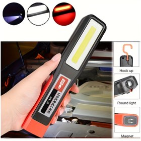 Resim USB Şarj Edilebilir LED İş Işığı Manyetik Tabanlı - TREKI COB El Feneri, 3 Parlaklık Seviyesi, 1200mAh Lityum Pil, Su Geçirmez Değil, Kamp, Balıkçılık ve Araba Tamirleri için İdeal 
