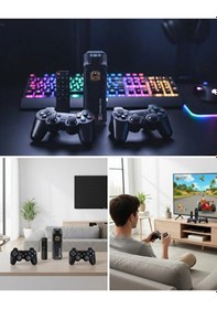 Resim Kablosuz Gamepad Denetleyici Çift Sistem Retro Oyun Konsolu Hdmı 