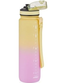 Resim Uzspace 1000ml Büyük Boy Çift Renk Softtouch Ff Collection Tritan Su Matarası Sarı-pembe Beyaz 