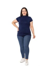 Resim Disentis Büyük Beden Yarım Balıkçı Kısa Kollu Viskon Lacivert Body-lacivert Lacivert 